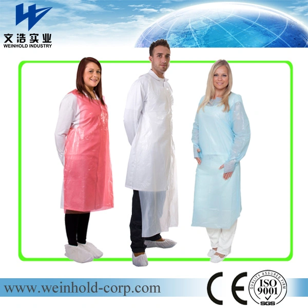 Disposable Plastic PE CPE LDPE HDPE Apron for Medical and Household