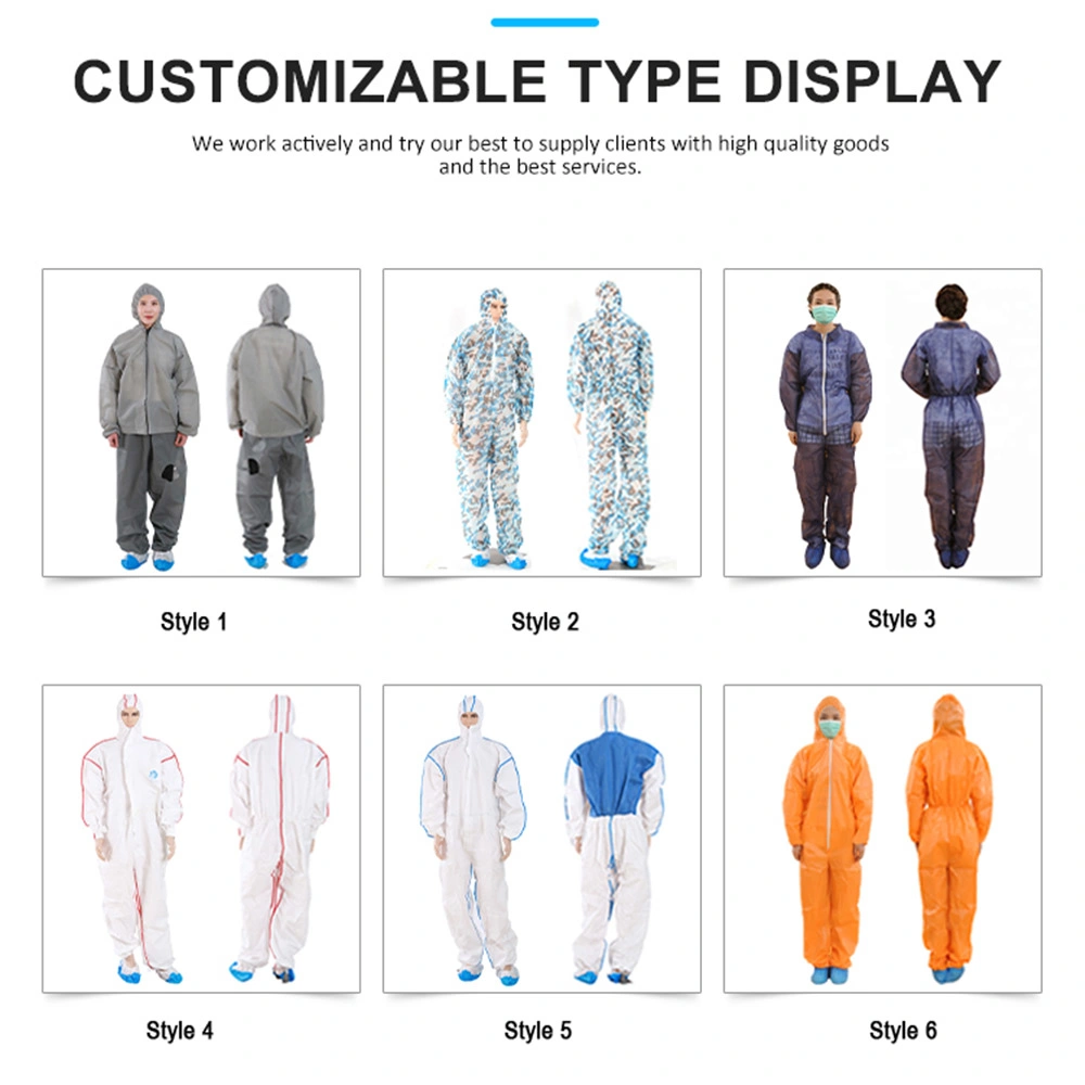 Type 3/4 Microporous Chemical Protective Anti Pneumonia Medical Non Woven Disposable Coverall